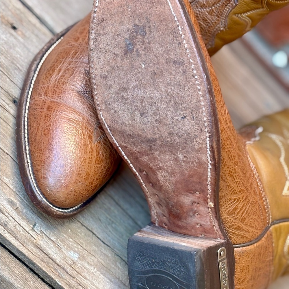 Laredo Men's Brown Bullhide Leather Western Cowboy Boots Sz 9D - Picture 9 of 9